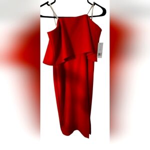 New! Donna Morgan Women's Amal Aurora Red Dress Plus Size 0